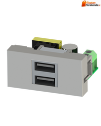 Nead 45*22,5 mm Çiftli USB Şarj Adaptörü